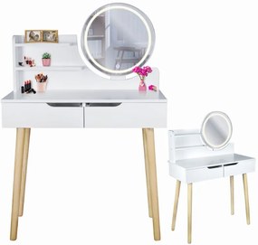 Dekorstudio Toaletný stolík s LED zrkadlom SCANDI