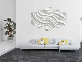 Obraz - 3D biele vlny (150x105 cm)