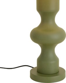 Retro stolná lampa zelená s látkovým tienidlom - Captain