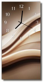 Nástenné hodiny vertikálne Abstrakcia grafiky hnedé čiary 30x60 cm