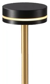 LED stmievateľná nabíjateľná stolová lampa SAM LED/5W/5V 3600 mAh čierna/zlatá