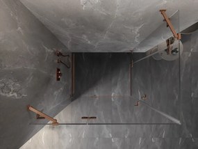 Mexen Lunar Duo, výklopný sprchový kút 100 x 90 cm, 8mm číre sklo, profil medená matná, 834-100L-090P-65-00