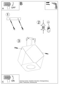 Sollux SL.1009 - Stropné svietidlo WOODY 1xGU10/40W/230V