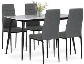 Autronic BONTEC Jedálenský set so 4 stoličkami, 130x70x76cm mramor, ASE-1004 BK2 Farba: Čierna