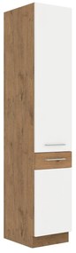 Vysoká kuchynská skrinka Woodline 40 DK-210 2F, Farby: dub lancelot + dark wood