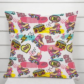 Biante Detská bavlnená obliečka na vankúš Sandra SA-604 Ružový retro štýl 45 x 45 cm