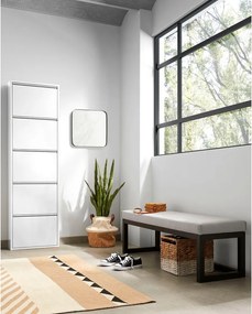 Čierna/sivobéžová lavica Loya – Kave Home