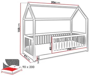Detská posteľ 90 cm Godna (buk) (s roštom). Vlastná spoľahlivá doprava až k Vám domov. 1103327