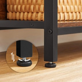 Knižnica, 4-úrovňová polica na knihy, rustikálna hnedá