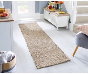 Jutový koberec behúň v prírodnej farbe 60x230 cm Sol - Flair Rugs