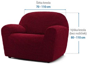 Super strečové poťahy NIAGARA bordó kreslo (š. 70 - 110 cm)