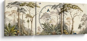 Obraz - Amazonský prales (s hodinami) (90x30 cm)