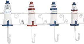 Nástenný vešiak zdobený majákmi Lighthouse Nautic - 54*4*17 cm