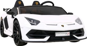 Ramiz Lamborghini SVJ DRIFT elektrické auto pre 2 deti biele + funkcia driftu + diaľkové ovládanie