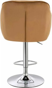 LuxuryForm DESIGN Barová stolička AVOLA VELUR na striebornom tanieri - medová