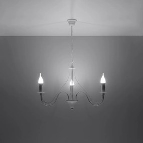 Luster Minerwa 3, biele telo svietidla