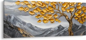 Obraz – Strom so zlatými listami (120x50 cm)
