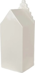 Béžová dekorácia porcelánový domček s Led svetielkami Christmas House L - 8*8*20 cm