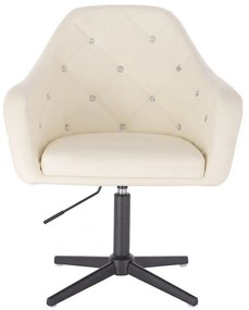 LuxuryForm DESIGN Kreslo ROMA na čiernom kríži - krémové