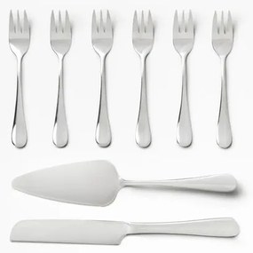 Biele/v striebornej farbe antikoro dezertné vidličky v súprave The Essentials Cake Tools – Printworks