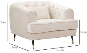 Krémové kreslo Praga – Mauro Ferretti