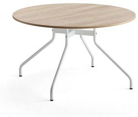 Stôl AROUND, Ø 1200 mm, dub, biela