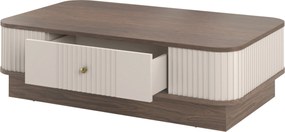 Konferenčný stolík Vespera 103x60 cm na sokli - kašmírová / orech / zlatá