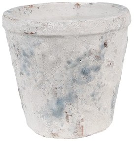 Bielo-sivý antik terakotový kvetináč Teracci M - Ø 12*11 cm