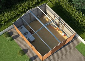 Záhradný domček 340 x 382 cm, hnedý