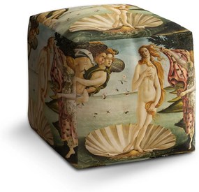 Sablio Taburet Cube Zrodenie Venuše - Sandro Botticelli: 40x40x40 cm
