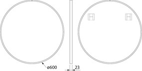 Sapho Sapho, NOTION SLIM guľaté zrkadlo v ráme, priemer 60cm, biela matná, NT600W