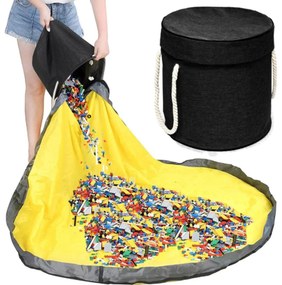 VERK GROUP Hrací vak, podložka na hranie 2v1, podsedák, šedo-žltý