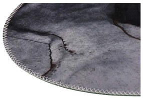 Čierno-biely umývateľný okrúhly koberec ø 80 cm – Vitaus