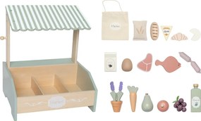 Detský obchodík s dreveným ovocím a zeleninou