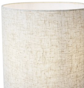 Japandi stolná lampa béžová s ľanovým tienidlom - Dahlia