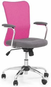 Detská stolička na kolieskach s podrúčkami Andy - ružová / sivá