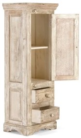 furniture-nabytek.cz - Masívna vysoká komoda do koupelne Patina z mangového dreva, lakovaná, prírodná – 48×33×130 cm