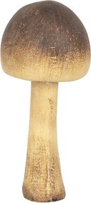 Hnedo-béžová dekorácia huba Mushroom - Ø 7*16 cm