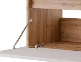 Závesná TV skrinka Asko Living, 135 cm, dub artisan/biela