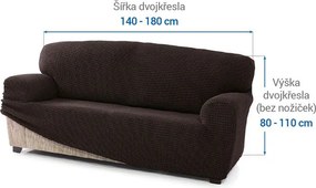 Super strečové poťahy NIAGARA čokoládová dvojkreslo (š. 140 - 180 cm)