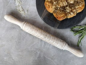 Drevený valček na cesto sa vzorom a patinou Laon - Ø5 * 38 cm
