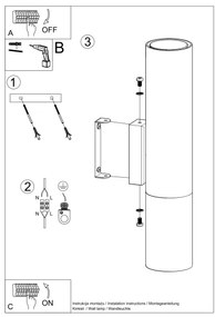 Sollux SL.0950 - Nástenné svietidlo LOOPEZ 2xGU10/10W/230V čierna/zlatá