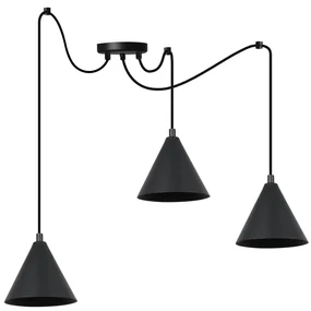 Závesné svietidlo Soho Spider, 3x čierne kovové tienidlo, (fi 14cm)