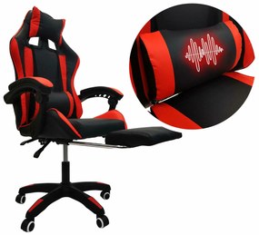 Herní židle s podnožkou KG104 červené