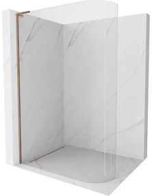 Mexen Kioto L, sprchová zástena Walk-In 120 x 200 cm, 8mm číre sklo, ružové zlato profil, 800-120-103-60-06