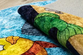 JUNIOR 51594.801 umývací okrúhly koberec ryby, oceán pre deti protišmykový - modrý Veľkosť: kruh 160 cm