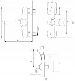 Invena Trend, vaňová batéria s bodovou ručnou sprchovou súpravou, medená matná, INV-BW-02-014-V