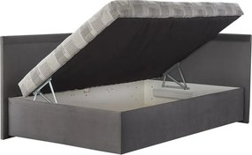 Rohová posteľ Travis pravá 120x200, šedá látka