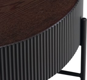 Kávový stolík Corbi 80 cm do obývačky - tmavý orech / čierny mat