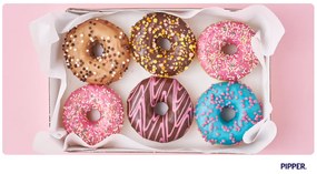 PIPPER. Samolepiaca textilná tapeta - Donuts 2